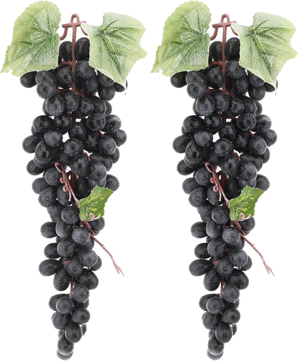 2PCS Red Rubber Grape Simulation Fruit Party Bar Cabinet Decoration Home Garden Wedding Decoration Fruit Photography Props Teaching Props Enlightenment (60 Grains)