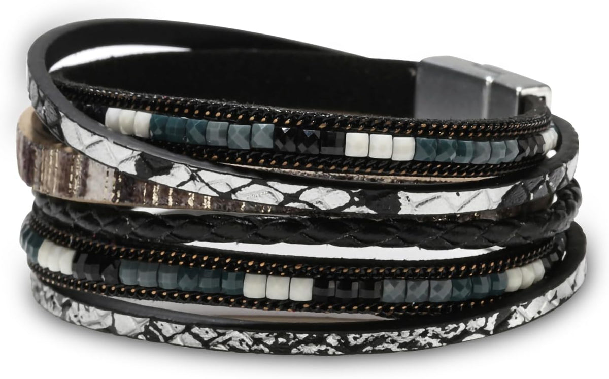 Fesciory Leather Wrap Bracelets for Women, Boho Western Layered Jewelry