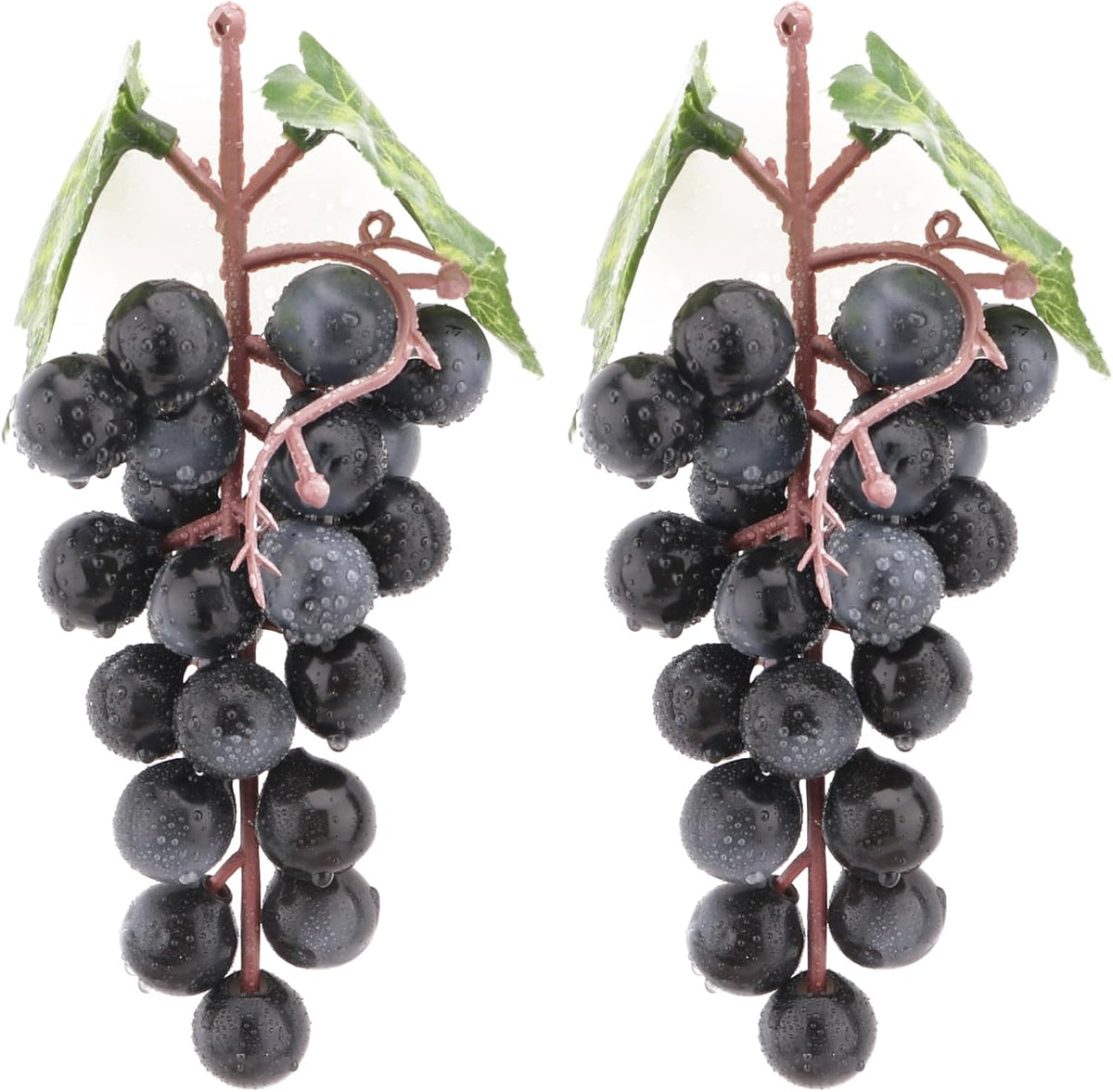 2PCS Red Rubber Grape Simulation Fruit Party Bar Cabinet Decoration Home Garden Wedding Decoration Fruit Photography Props Teaching Props Enlightenment (60 Grains)