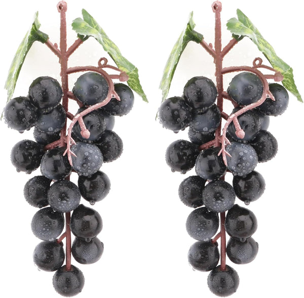 2PCS Red Rubber Grape Simulation Fruit Party Bar Cabinet Decoration Home Garden Wedding Decoration Fruit Photography Props Teaching Props Enlightenment (60 Grains)