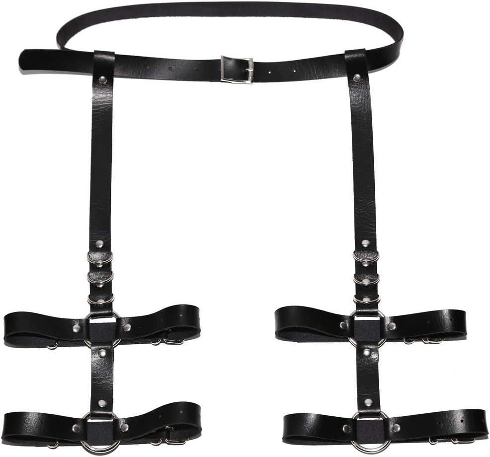 Outman Adjustable 2 Rows Leg Harness Garter Belt Punk Thigh Ring Garter