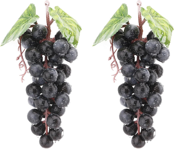 2PCS Red Rubber Grape Simulation Fruit Party Bar Cabinet Decoration Home Garden Wedding Decoration Fruit Photography Props Teaching Props Enlightenment (60 Grains)