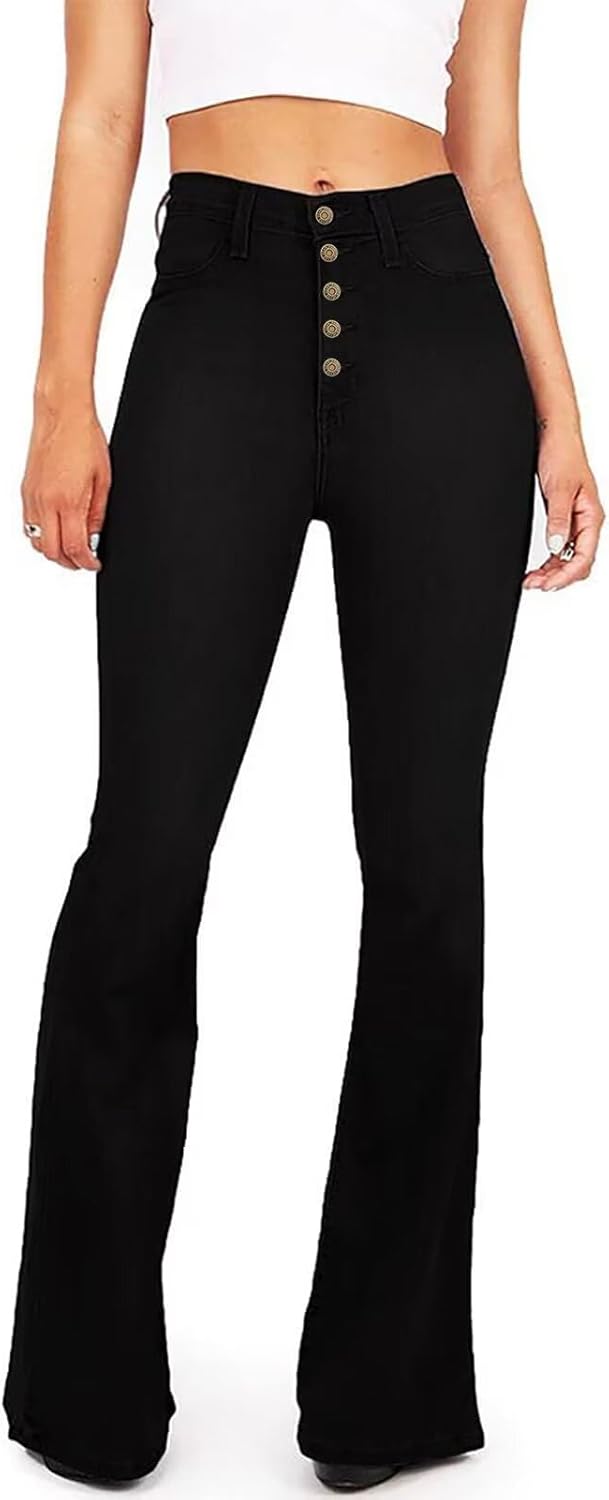 Kdf Flare Jeans For Women's Bootcut Bell Bottom Jeans High Waisted