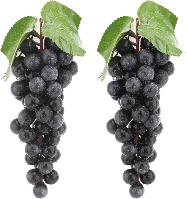 2PCS Red Rubber Grape Simulation Fruit Party Bar Cabinet Decoration Home Garden Wedding Decoration Fruit Photography Props Teaching Props Enlightenment (60 Grains)