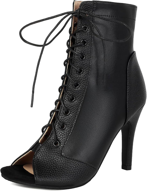 UTIKLIOU Women's Mesh Sandals Peep Toe High Top Sandals Lace Up Summer Boots Buckle Strap Party Sexy Pump Shoes Open toe