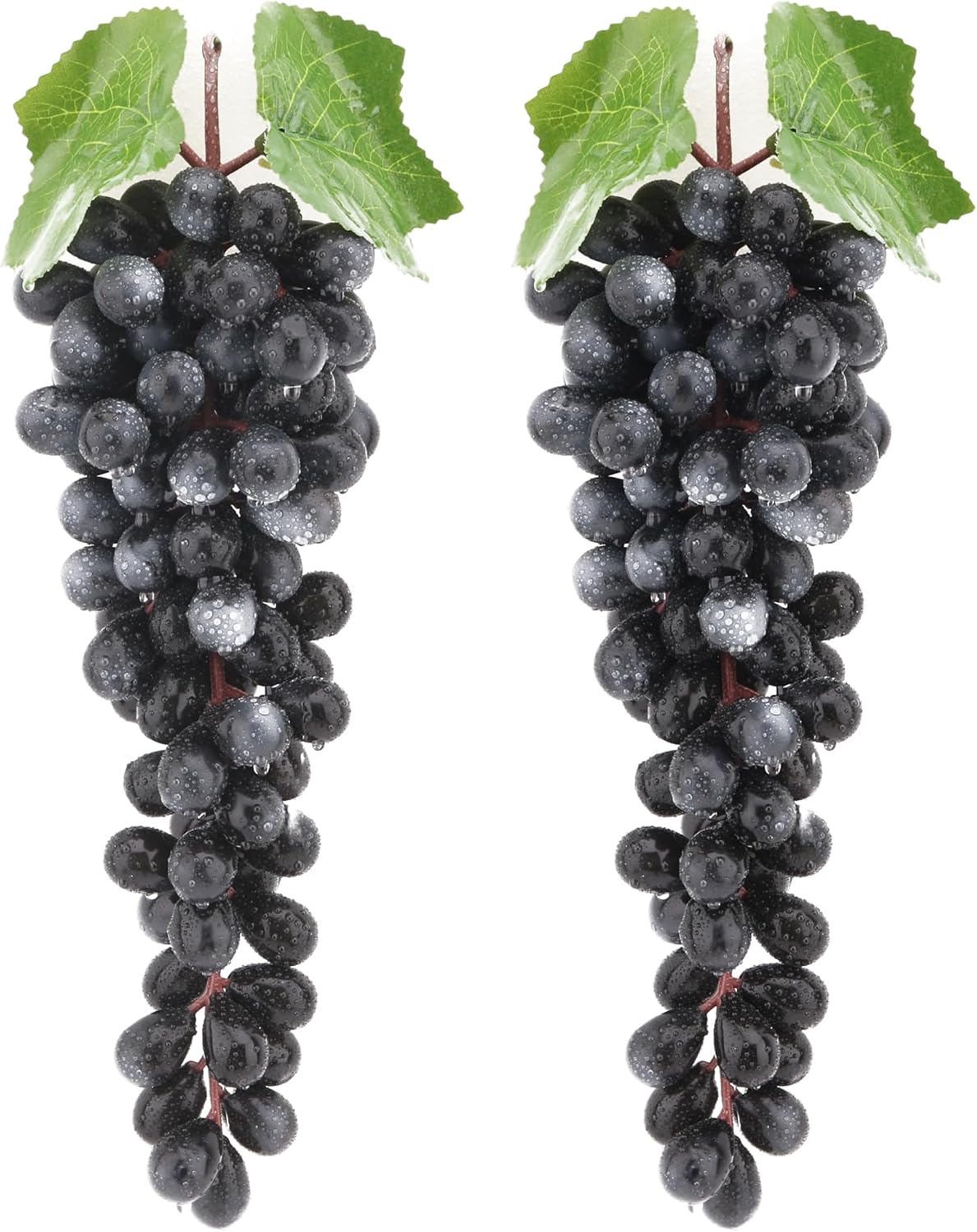 2PCS Red Rubber Grape Simulation Fruit Party Bar Cabinet Decoration Home Garden Wedding Decoration Fruit Photography Props Teaching Props Enlightenment (60 Grains)