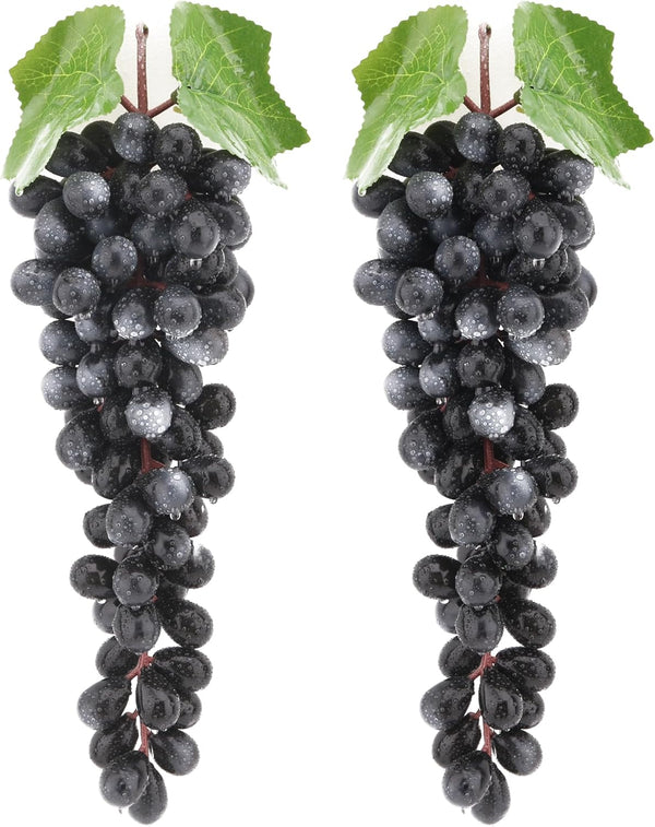2PCS Red Rubber Grape Simulation Fruit Party Bar Cabinet Decoration Home Garden Wedding Decoration Fruit Photography Props Teaching Props Enlightenment (60 Grains)