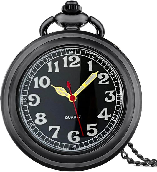 Vintage Pocket Watch with Chain — Unisex