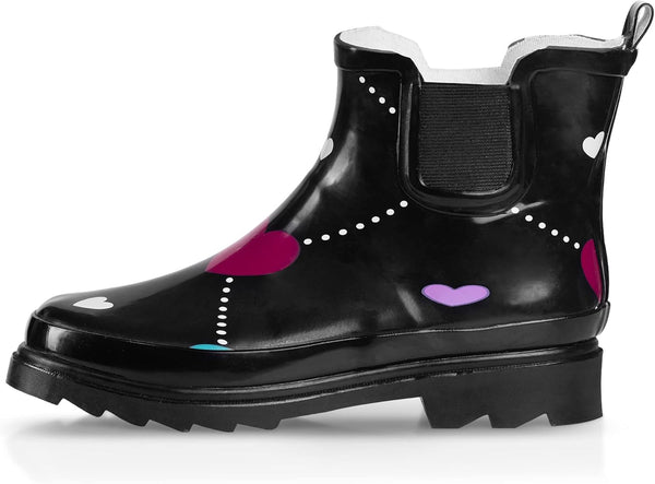 Womens Ankle Rain Boots - Ladies Waterproof Winter Spring