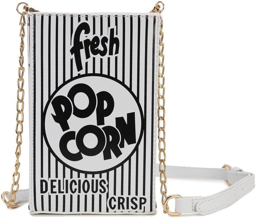 Popcorn Purse Novelty Fun Shaped Crossbody Bag for Women