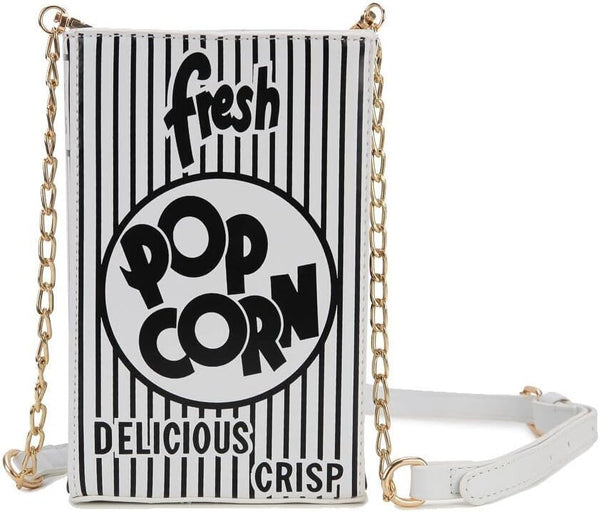 Popcorn Purse Novelty Fun Shaped Crossbody Bag for Women