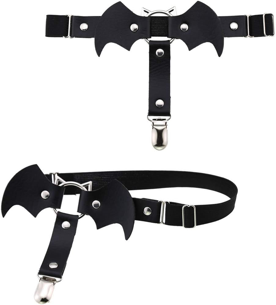 Outman Adjustable 2 Rows Leg Harness Garter Belt Punk Thigh Ring Garter Secondary image