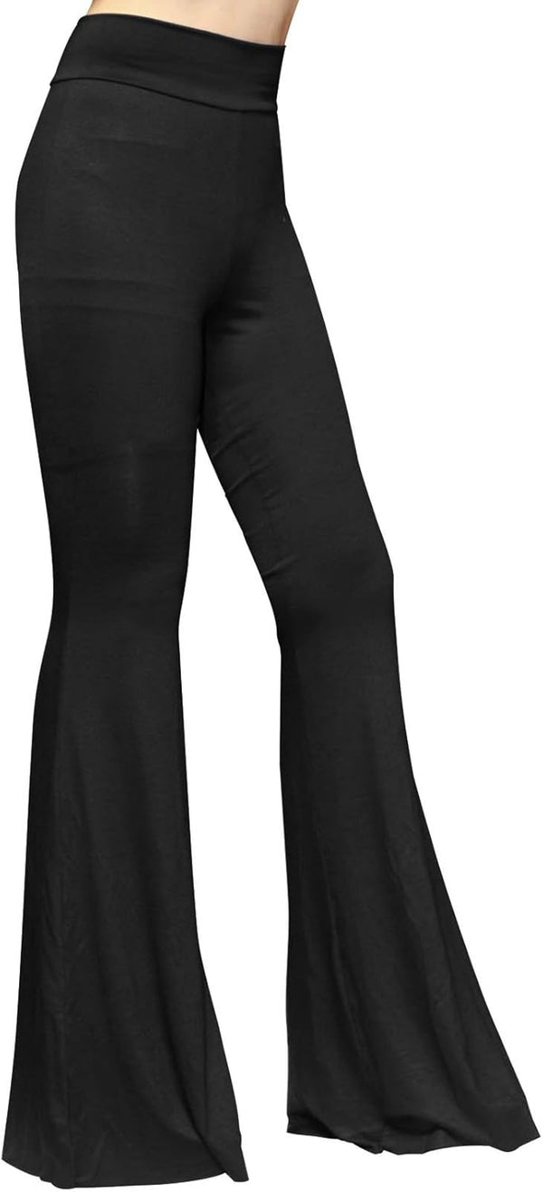 Women's High Waist Wide Leg Long Palazzo Bell Bottom