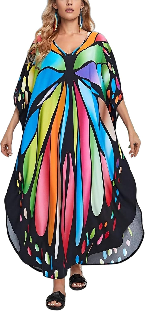Women's Plus Size Beach Lounge Kaftan Maxi Dress swimsuit coverup for women