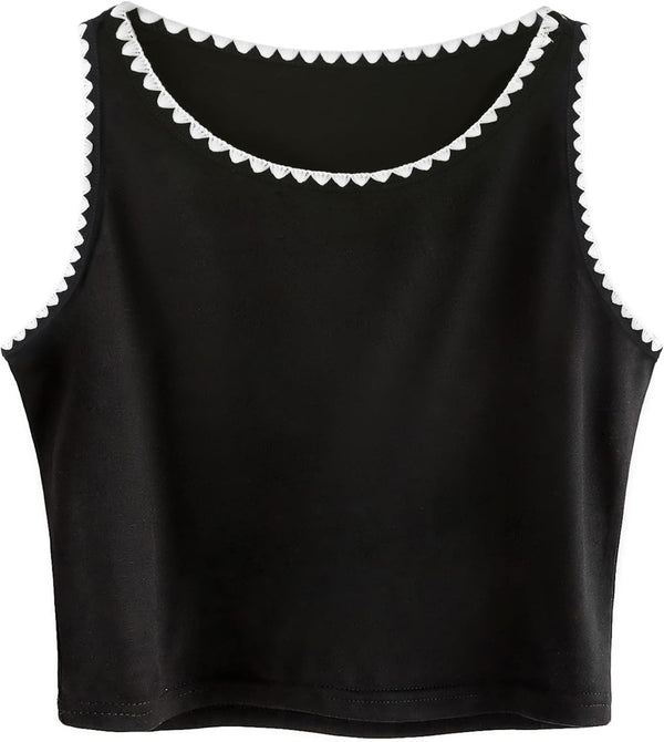 Remidoo Crop Tops for Women Casual Cropped Tank Top Summer Sleeveless Shirts