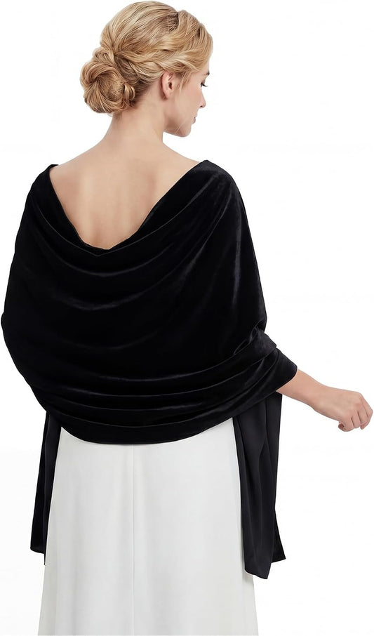 Geyoga Women Velvet Scarfs Shawl and Wrap for Evening Dresses