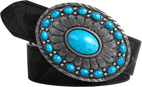 Scarlet Darkness Western Belt For Women Leather Cowgirl Belt With