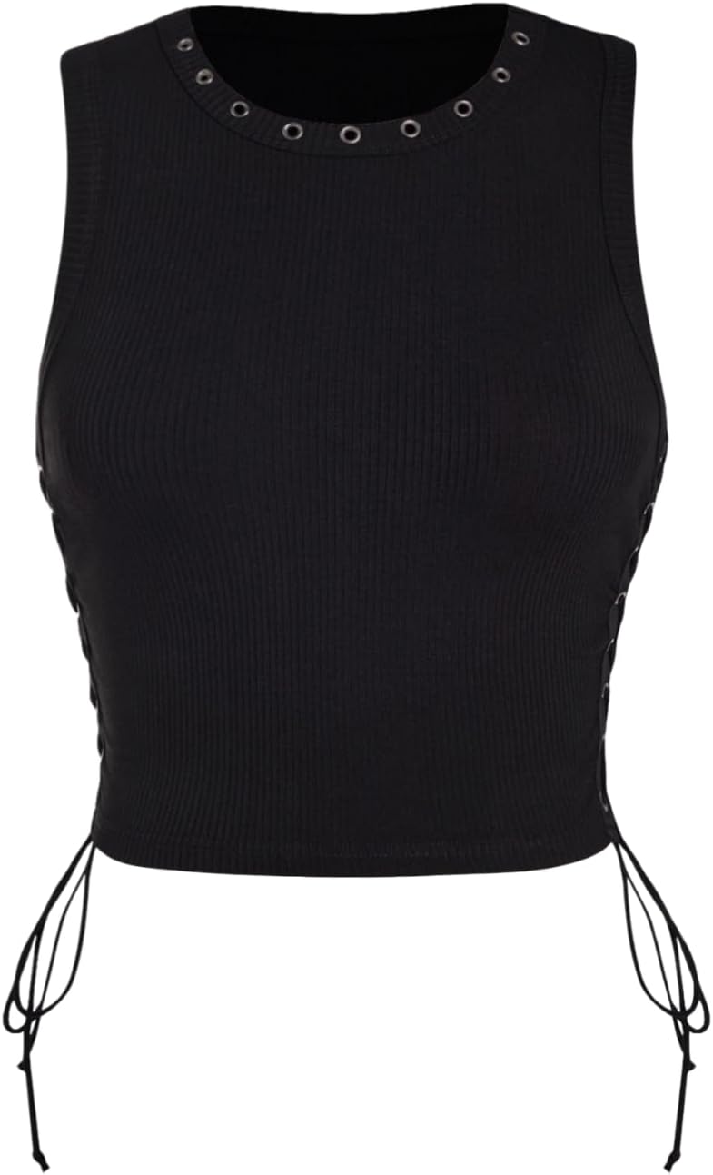 SOLY HUX Women's Tank Tops Y2K Summer Going Out Crop Top Concert Outfits