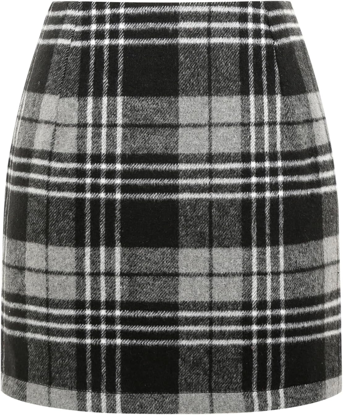 Womens High Waist Plaid Skirt Bodycon Pencil Wool Mini Skirts