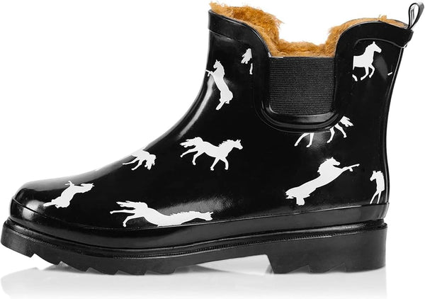 Womens Ankle Rain Boots - Ladies Waterproof Winter Spring