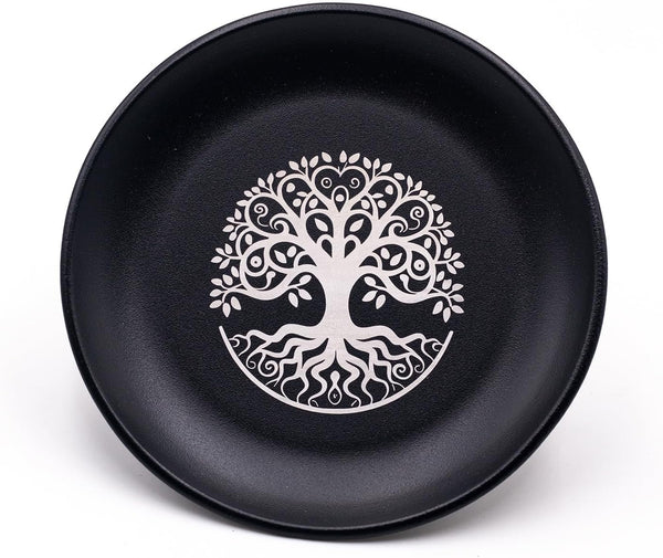Offering Bowl Prayer Ritual Plate Great for Wicca, Altar use, Ritual use, Incense Burner, smudging Bowl, Decoration (Golden Triple Moon)