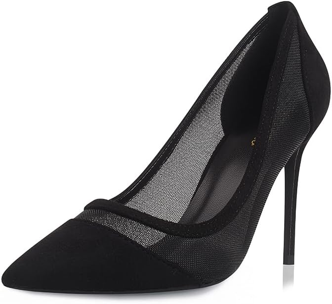 GENSHUO Women's Closed Toe Stiletto High Heels Dress 4 Inch Heeled Pointed Toe Party Homecoming Wedding Pump Shoes
