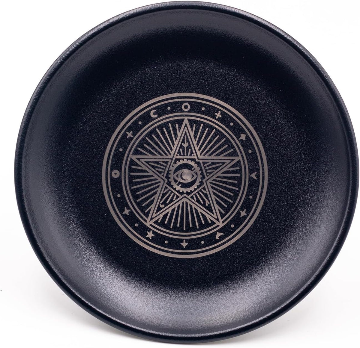 Offering Bowl Prayer Ritual Plate Great for Wicca, Altar use, Ritual use, Incense Burner, smudging Bowl, Decoration (Golden Triple Moon)