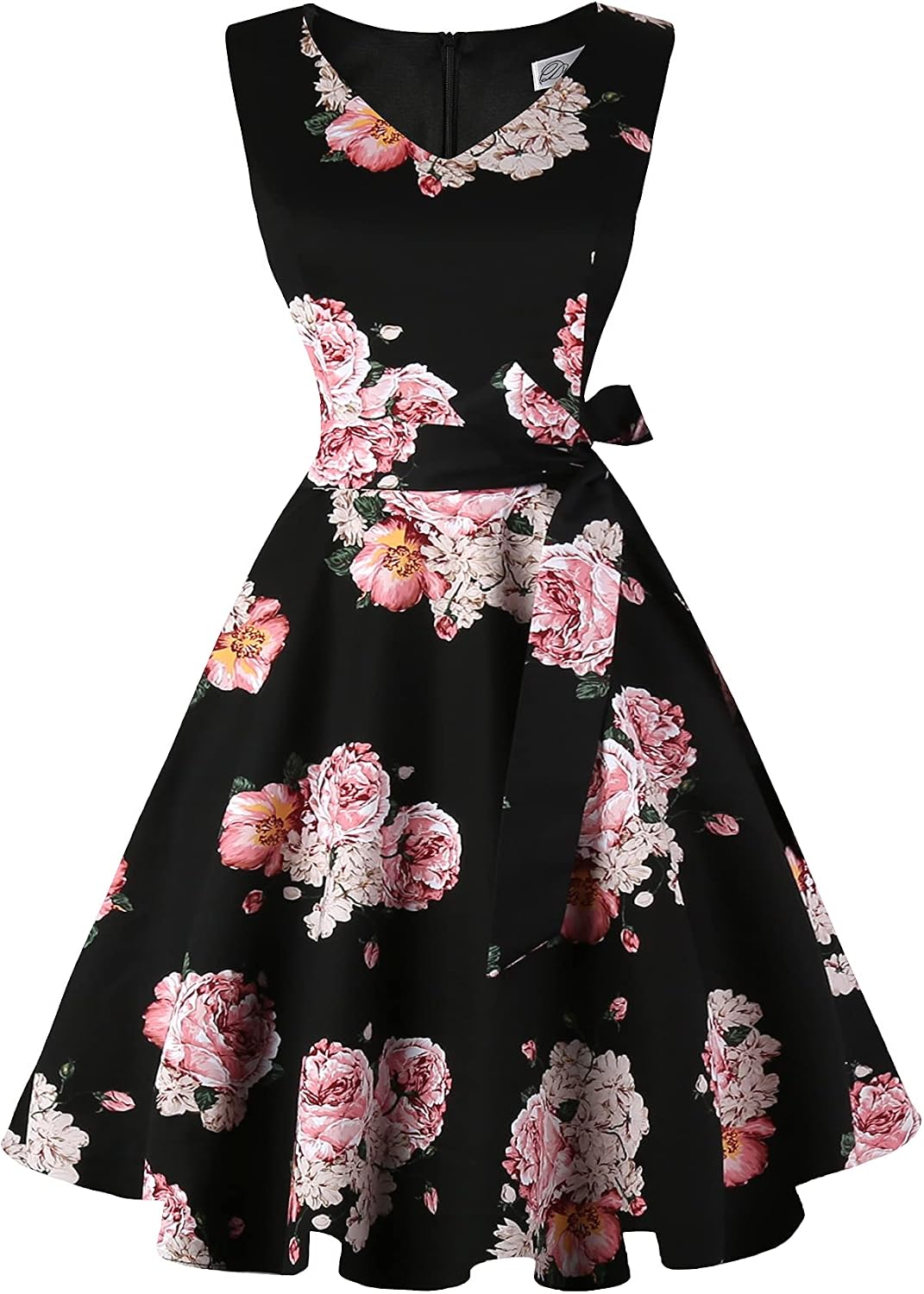 Dressever Women's 50s 60s Vintage Sleeveless Dress | Cocktail Party Dress with Pockets;Anniversary dress;Halloween dress;Christmas dress;Work dress
