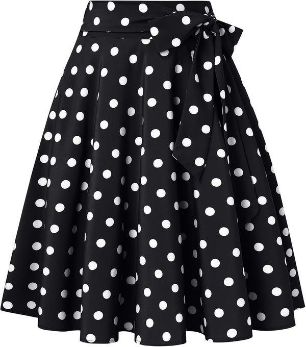 Belle Poque Women High Waisted A Line Skirt with Pockets