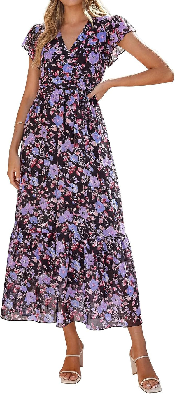 PRETTYGARDEN Women's Summer Floral Boho Maxi Dress