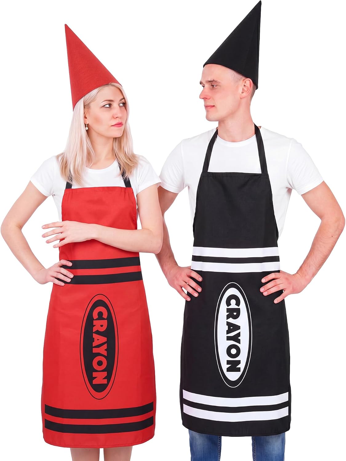 Teenyyou Crayon Costume with Apron and Cone Hat Adult