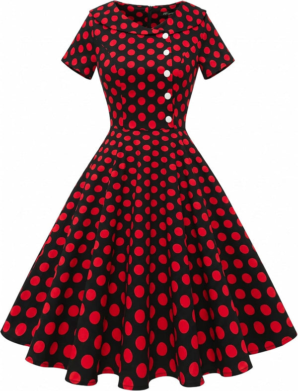 Wedtrend Women's 1950s Vintage Audrey Hepburn Style Cocktail Swing Dresses