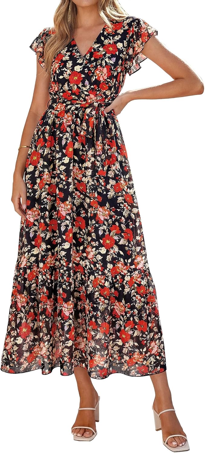 PRETTYGARDEN Women's Summer Floral Boho Maxi Dress