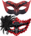 SIQUK Couple Masquerade Masks Set Venetian Party Mask Costume Mask