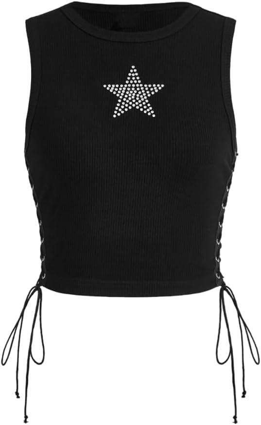 SOLY HUX Women's Tank Tops Y2K Summer Going Out Crop Top Concert Outfits