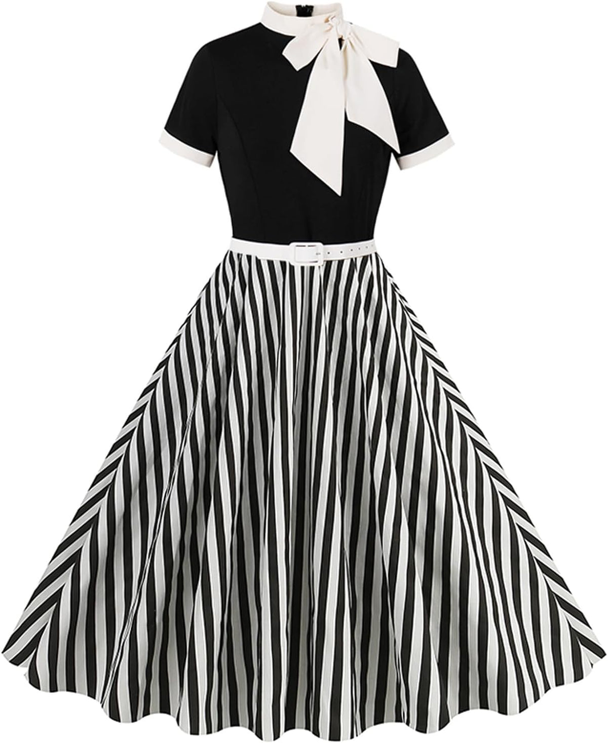 1950s Vintage Floral Cocktail Swing Dress — Short Sleeve A-Line Main image