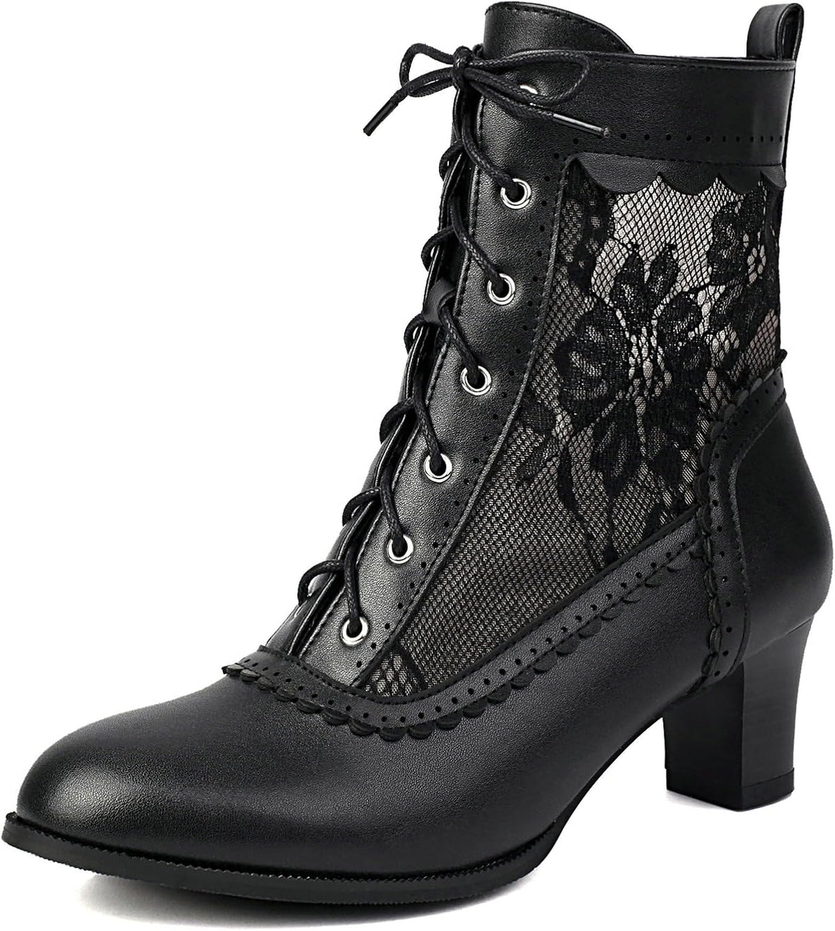 Uniquelly Women Vintage Victorian Boots Lace Up Ankle Boots