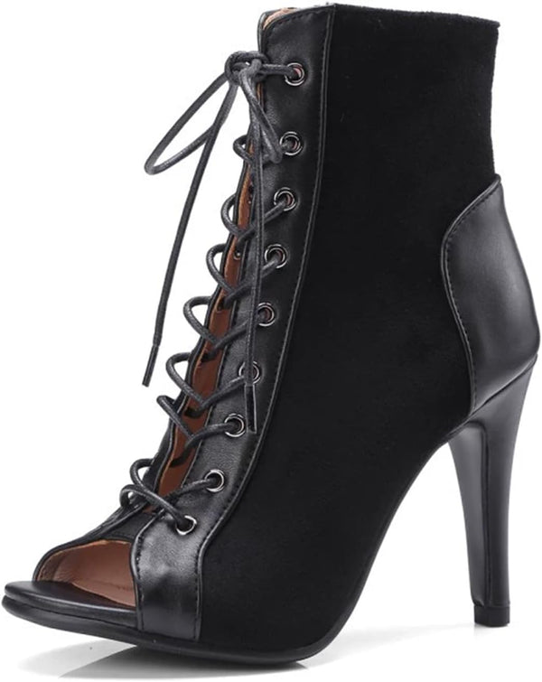 UTIKLIOU Women's Mesh Sandals Peep Toe High Top Sandals Lace Up Summer Boots Buckle Strap Party Sexy Pump Shoes Open toe