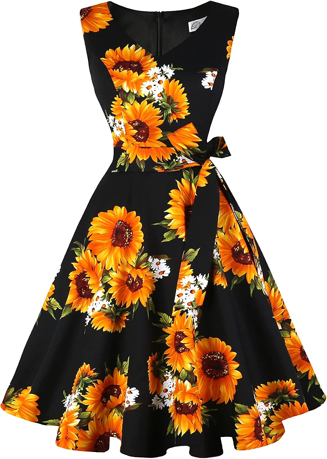 Dressever Women's 50s 60s Vintage Sleeveless Dress | Cocktail Party Dress with Pockets;Anniversary dress;Halloween dress;Christmas dress;Work dress