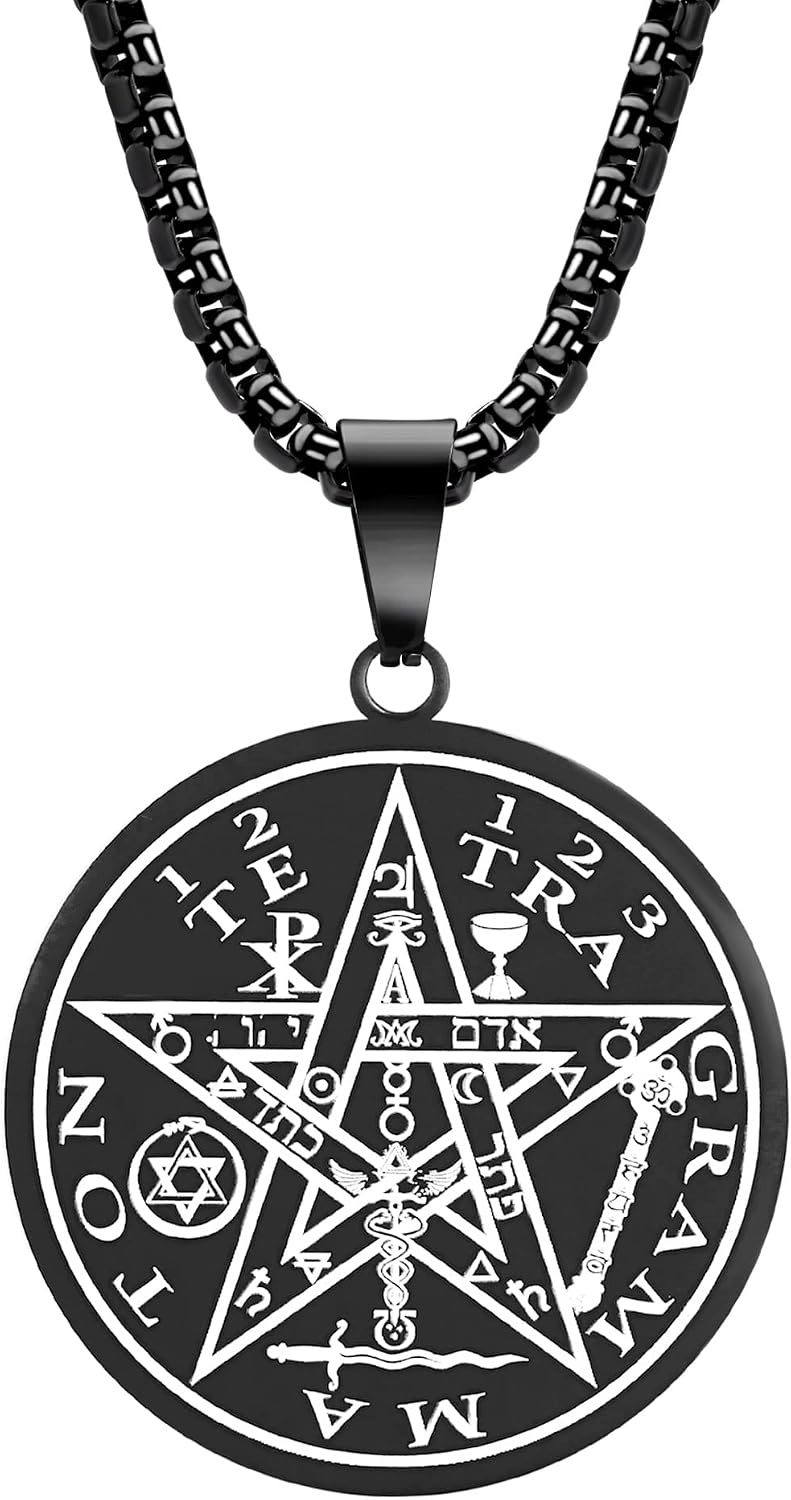 Tetragrammaton Pentacle Necklace for Men