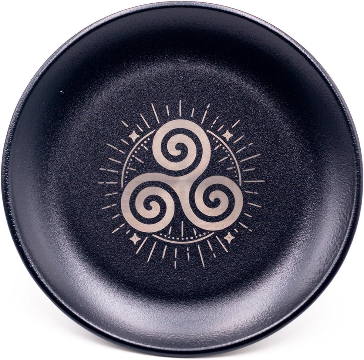Offering Bowl Prayer Ritual Plate Great for Wicca, Altar use, Ritual use, Incense Burner, smudging Bowl, Decoration (Golden Triple Moon)