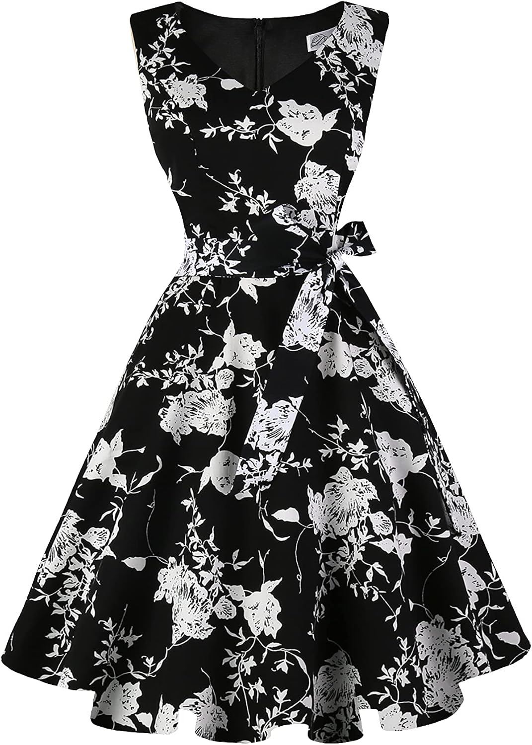 Dressever Women's 50s 60s Vintage Sleeveless Dress | Cocktail Party Dress with Pockets;Anniversary dress;Halloween dress;Christmas dress;Work dress
