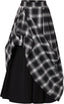 Scarlet Darkness Plaid Skirts for Women High Waist Layered Long Skirt