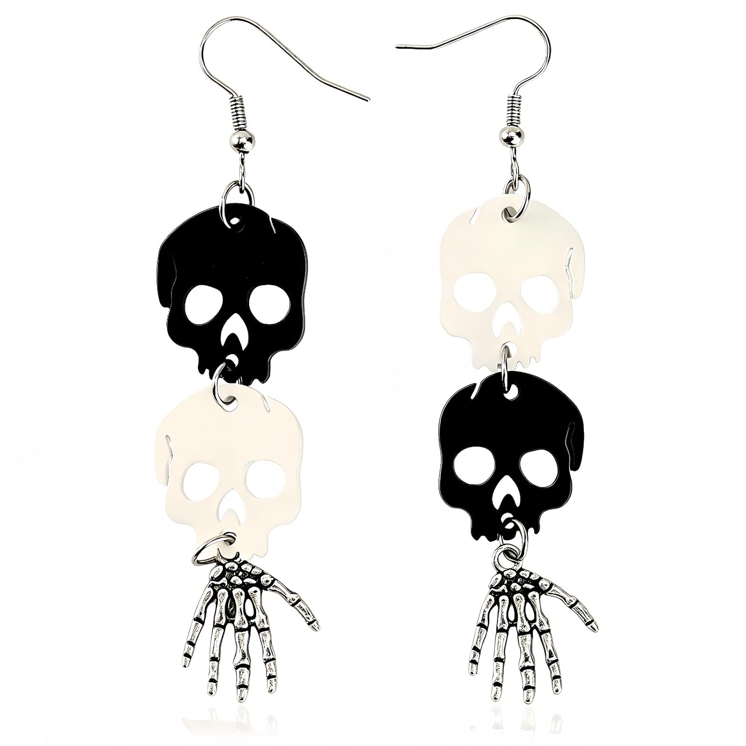 Punk Halloween Earrings Skeleton Skull Dangle Pumpkin Bat Spider Terror Earrings Secondary image