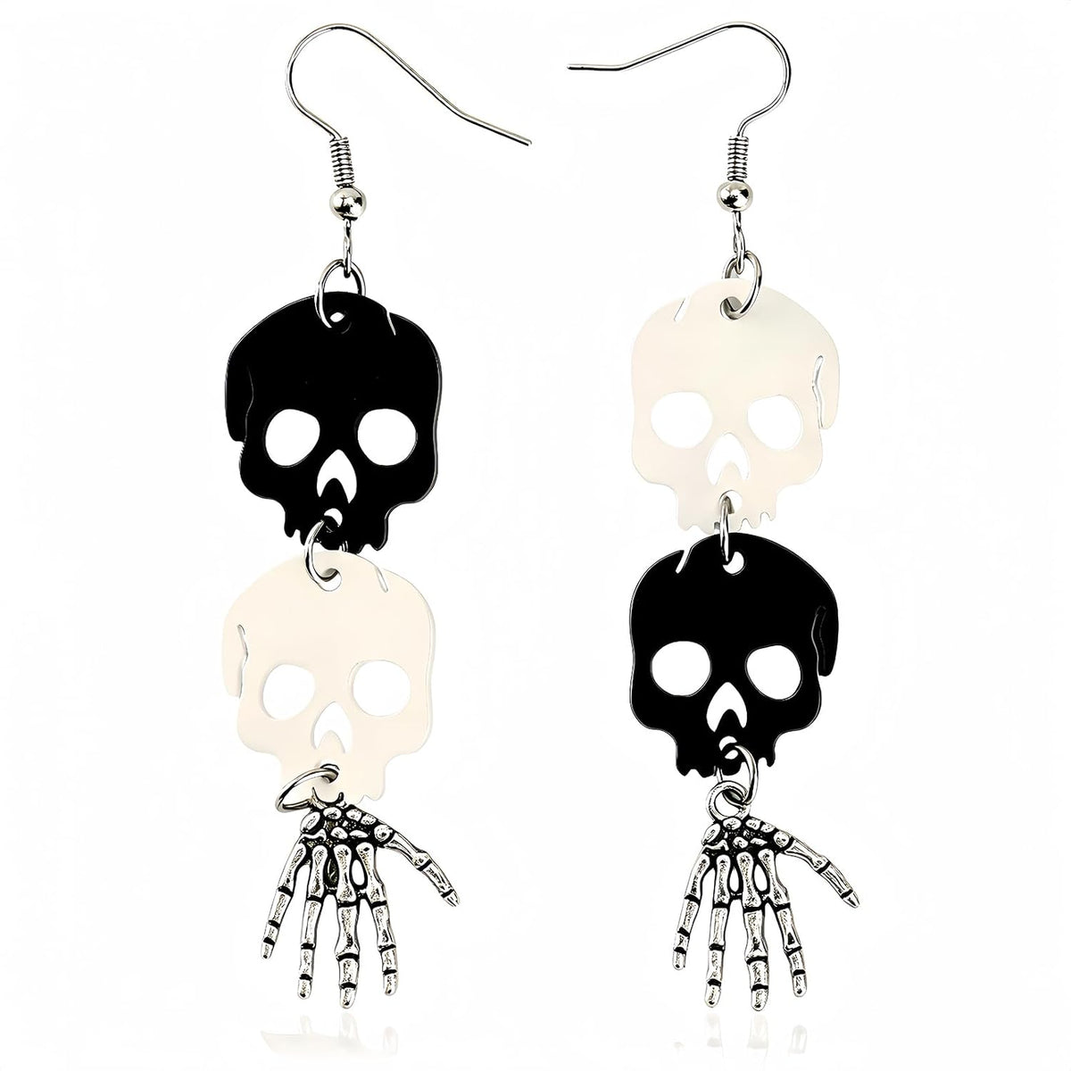 Punk Halloween Earrings Skeleton Skull Dangle Pumpkin Bat Spider Terror Earrings