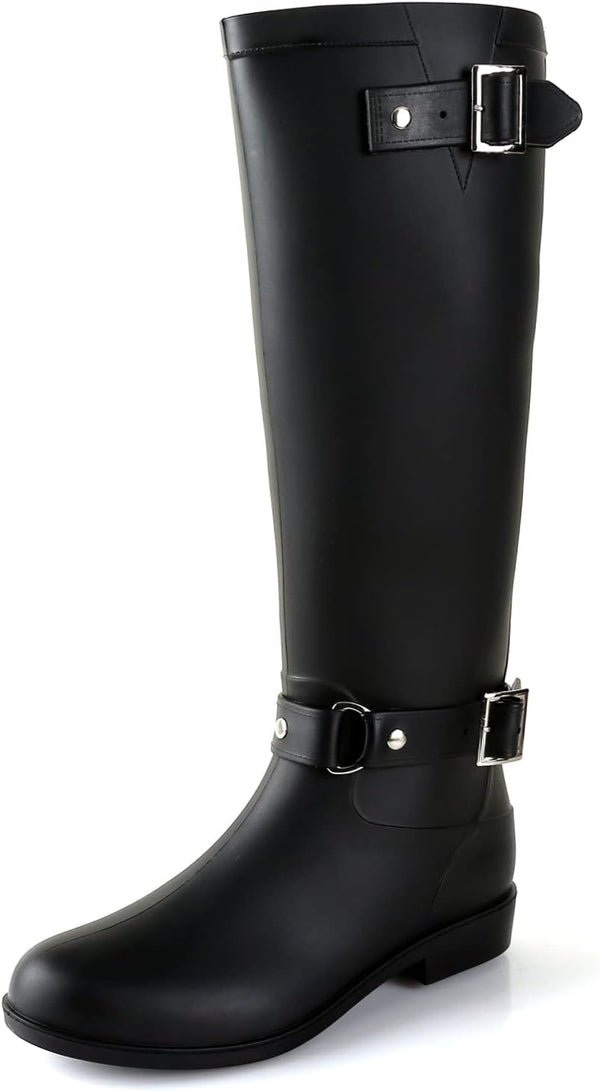Rain Boots For Women, Waterproof Anti-slip Knee High Rubber Boots