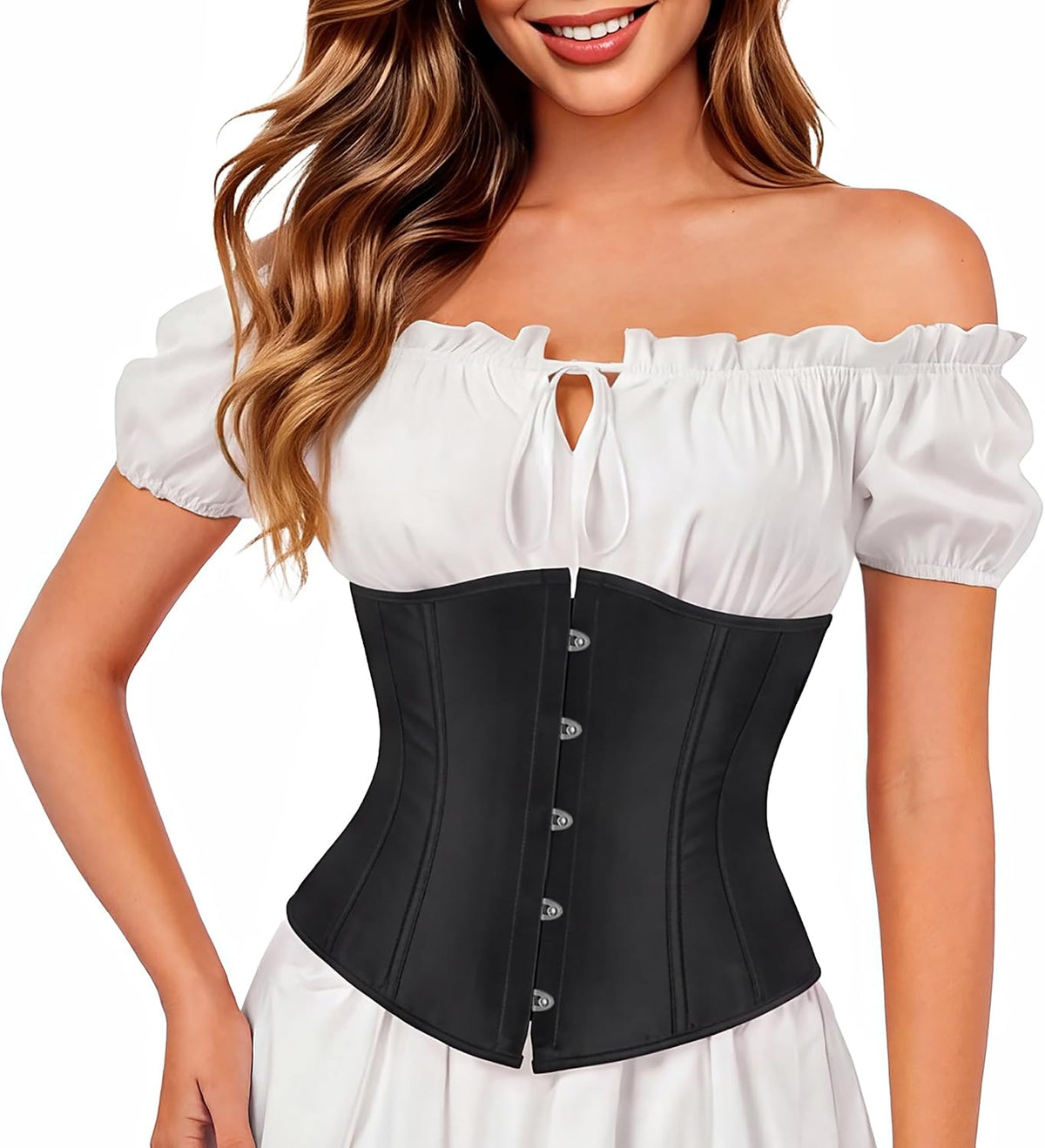 Kranchungel Underbust Corset Top for Women Renaissance Pirate Costume