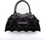 Bat Shaped Damask Handbag with Metal Embellishments
