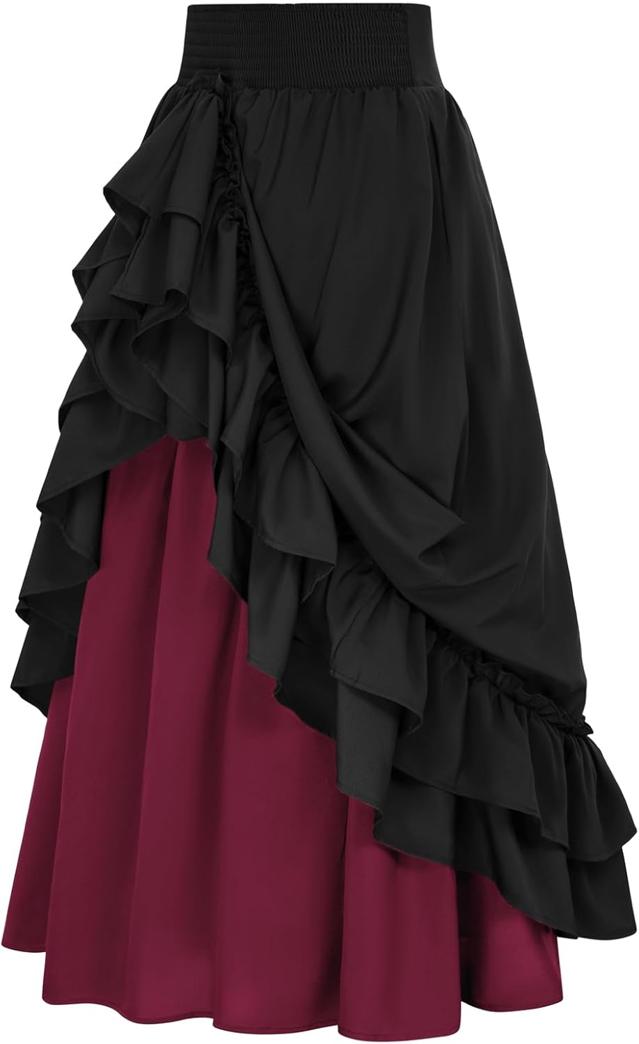 Scarlet Darkness Victorian Maxi Skirt Women Renaissance Goth Flowy Skirts