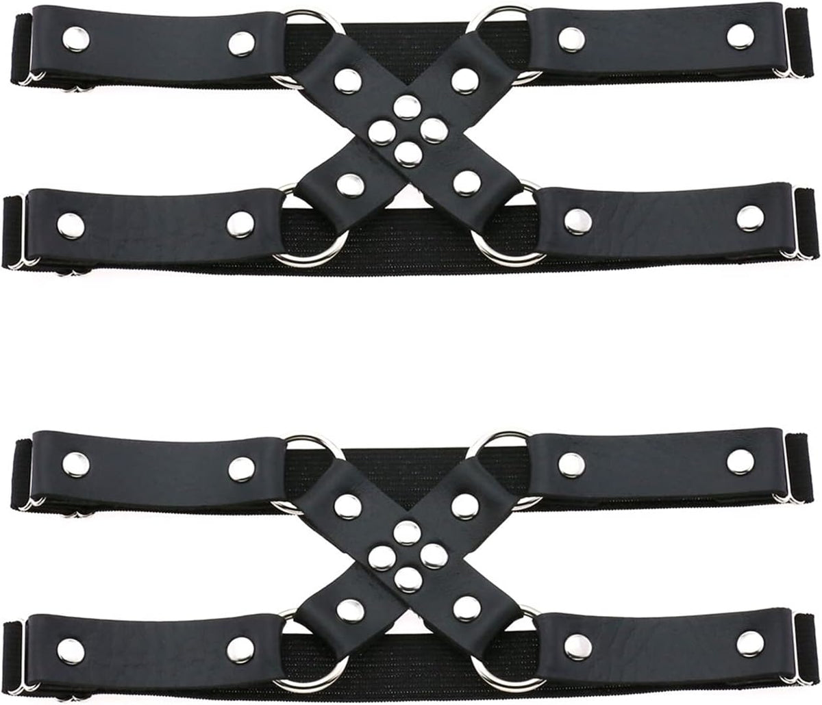Adjustable Leg Garter Belt, Elastic Punk Cross Thigh Garters for Women, 1 Pair